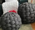 Large Bean Bag Pouf, Coffee Table, Crochet Ottoman, Chunky | Pillows by Magdyss Boutique. Item composed of cotton compatible with art deco style