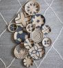 Dark Gray Big African Wall Plates Set Of 13 For Living Room | Decorative Plate in Decorative Objects by Sarmal Design. Item composed of bamboo and cotton in boho or mid century modern style