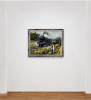 Framed The Train "The Flying Scotsman" Needlepoint | Embroidery in Wall Hangings by Hiraeth Ceramics. Item made of cotton works with country & farmhouse & industrial style
