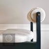 Rody Counter Stool - Sheepskin / Leather | Chairs by YJ Interiors. Item made of oak wood with fabric works with mid century modern & contemporary style