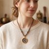 Kalachakra Mandala Thangka Pendant Amulet Art | Ornament in Decorative Objects by Dynasty Artisan. Item made of metal works with contemporary & eclectic & maximalism style