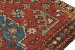 Antique Bergama Scatter Rug in Red with Geometric Patterns | Area Rug in Rugs by Rug and Kilim