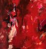 Red for Lucia | Oil And Acrylic Painting in Paintings by Viktoria Ganhao. Item composed of canvas & synthetic compatible with contemporary and modern style