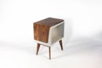 Tall Leg | End Table in Tables by Curly Woods. Item composed of oak wood & concrete compatible with mid century modern and contemporary style