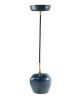 Tapered Sphere Hanging Light with black cord | Pendants by Alex Marshall Studios. Item composed of brass and ceramic in mid century modern or contemporary style