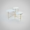 The Stilts - Travertine - Gold leaf coffee table | Tables by DFdesignLab - Nicola Di Froscia. Item made of steel with marble works with contemporary & modern style