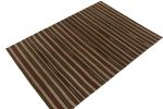 1930s Antique Kilim rug in Beige-Brown & Red Stripe Patterns | Area Rug in Rugs by Rug and Kilim