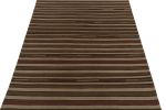 1930s Antique Kilim rug in Beige-Brown & Red Stripe Patterns | Area Rug in Rugs by Rug and Kilim