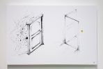 Minimal Line Door Wall Art | Oil And Acrylic Painting in Paintings by NAMYOONSOOART. Item made of canvas with synthetic