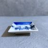 Small Square Plate | blue-and-white Dish | Mamezara | Ceramic Plates by Hideyo. Item composed of ceramic compatible with contemporary and japandi style