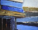 Le bleu des pages | Oil And Acrylic Painting in Paintings by Sophie DUMONT.. Item made of wood with canvas works with minimalism & contemporary style