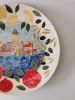 Istanbul-inspired Handmade Ceramic Wall Plate With Hanging | Wall Sculpture in Wall Hangings by HulyaKayalarCeramics. Item made of ceramic works with country & farmhouse & mediterranean style
