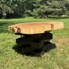 Live Edge Sugar Maple Coffee Table on steel base | Tables by Basemeant WRX. Item made of maple wood with steel