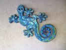 Mr Gecko - tile mosaic wall hanging | Art & Wall Decor by Rochelle Rose Schueler - Wild Rose Artworks LLC. Item made of ceramic