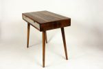 Black Walnut Mid Century Modern Office Desk with Two Light | Tables by Curly Woods. Item made of oak wood with concrete works with mid century modern style