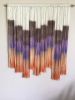 LUSTER Bright Purple Brown Orange Textile Wall Hanging | Macrame Wall Hanging in Wall Hangings by Wallflowers Hanging Art. Item composed of oak wood and wool in boho style