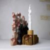 Pink Dream Candle Holder — Reclaimed Marble & Wood | Decorative Objects by Gabor Gobi. Item composed of wood & marble