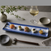 Ceramic Serving Platter M  | Rectangular Plate | blue white | Ceramic Plates by Hideyo. Item composed of ceramic compatible with contemporary and japandi style