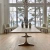 Cashmere White Brushed Stainless Thea Table | Dining Table in Tables by YJ Interiors. Item made of oak wood with brass works with mid century modern & contemporary style