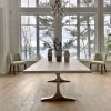 Cashmere White Brushed Stainless Thea Table | Dining Table in Tables by YJ Interiors. Item made of oak wood with brass works with mid century modern & contemporary style