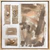 Ground; Mixed Media Textile Art on Canvas, Framed | Paintings by Michele Spurza. Item made of maple wood with canvas works with boho & contemporary style