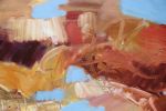 'Landscape and Blue', Large Oil and Acrylic on Canvas | Oil And Acrylic Painting in Paintings by Simona Gocan. Item composed of canvas in contemporary style