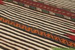 Vintage Afghan Kilim with Polychromatic Geometric Stripes | Area Rug in Rugs by Rug and Kilim. Item composed of wool