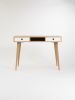 KUUB - Desk for home, dressing table, bureau, white drawer | Tables by Mo Woodwork. Item composed of oak wood compatible with minimalism and mid century modern style