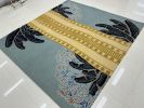 Contemporary Botanical Hand-Tufted Wool Rug | Area Rug in Rugs by Sitara Rugs. Item made of wool works with boho & japandi style
