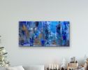 Blue Abstraction | Oil And Acrylic Painting in Paintings by Viktoria Ganhao. Item composed of canvas & synthetic
