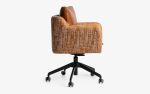 Papillonne Wheeled Task Chair in Orange Fabric | Office Chair in Chairs by LAGU. Item made of fabric with steel works with minimalism & modern style