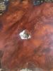 Redwood Burl Coffee Table Set with Stone Inlay | Tables by Natural Wood Edge Creations by Rick Griggs. Item composed of wood