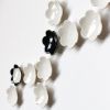 Flora - Black and white porcelain floral wall art sculptures | Wall Sculpture in Wall Hangings by Elizabeth Prince Ceramics. Item made of ceramic works with mid century modern & contemporary style