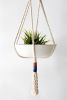Macrame Plant Hanger, Textile Sculpture | Wall Sculpture in Wall Hangings by Freefille. Item made of cotton works with contemporary & modern style