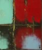 RED over Turquoise | Oil And Acrylic Painting in Paintings by Ronald Hunter. Item composed of canvas