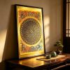 Imperial Yunjin Silk Thangka The Six Character Mantra | Embroidery in Wall Hangings by Dynasty Artisan. Item made of wood with fabric works with eclectic & maximalism & asian style