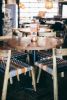 22" W Round Base Table | Tables by Crow Works | Nando's PERi-PERi in Oak Park