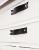 Black Leather Handle [Flag End] | Pull in Hardware by Keyaiira | leather + fiber | Artist Studio in Santa Rosa. Item made of leather