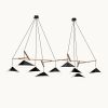 Emily Group of Nine Pendant Light – Black High Gloss | Pendants by MOSS Objects. Item made of oak wood with steel works with contemporary & modern style