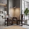 Imperial Midnight Black-Gold Ming Dynasty Scholar Chair Trio | Armchair in Chairs by Dynasty Artisan. Item composed of wood compatible with contemporary and eclectic & maximalism style