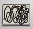 "Abstract Squiggle No. 1" - Black and White Painting | Oil And Acrylic Painting in Paintings by ART + ALCHEMY By Nicolette Atelier. Item composed of wood and canvas in minimalism or mid century modern style