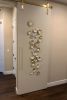 Aqua Lilium  -  Ivory/Blue/Gold | Wall Sculpture in Wall Hangings by Debra Steidel | Las Vegas in Las Vegas. Item made of ceramic