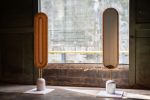 A WOMAN IN CURVE MIRROR | Decorative Objects by PATAPiAN. Item composed of bamboo and brass
