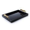Elegant Horn Decorative Tray with Gold Accents | Serving Tray in Serveware by Finara
