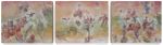 Hummingbird and Flowers Triptych | Mixed Media by Ann Holsberry. Item composed of synthetic