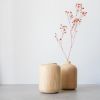 TWIN Walnut Massive Wooden Vase - Ash | Vases & Vessels by Foia. Item composed of walnut in boho or contemporary style