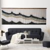 Large Wall Art -Zorke XXV- Fiber Art - White & Black | Tapestry in Wall Hangings by Olivia Fiber Art. Item composed of wood and cotton in boho or minimalism style