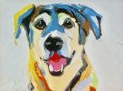Woof | Oil And Acrylic Painting in Paintings by Lulu Bella Art | Colorado Tower in Austin. Item made of canvas & synthetic