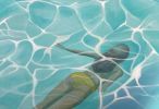 Poolside Family Portrait | Oil And Acrylic Painting in Paintings by Nicolette Atelier. Item made of synthetic