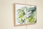 Egret in Flight : Original Watercolor Painting on Canvas | Paintings by Elizabeth Becker. Item made of canvas works with minimalism & contemporary style